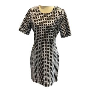 DVF geometric black and white dress